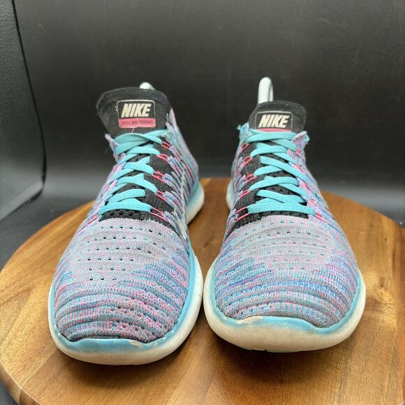 Nike Free RN Flyknit Motion Women’s Size 8.5 Running Shoes Purple Gamma Blue - Picture 2 of 8
